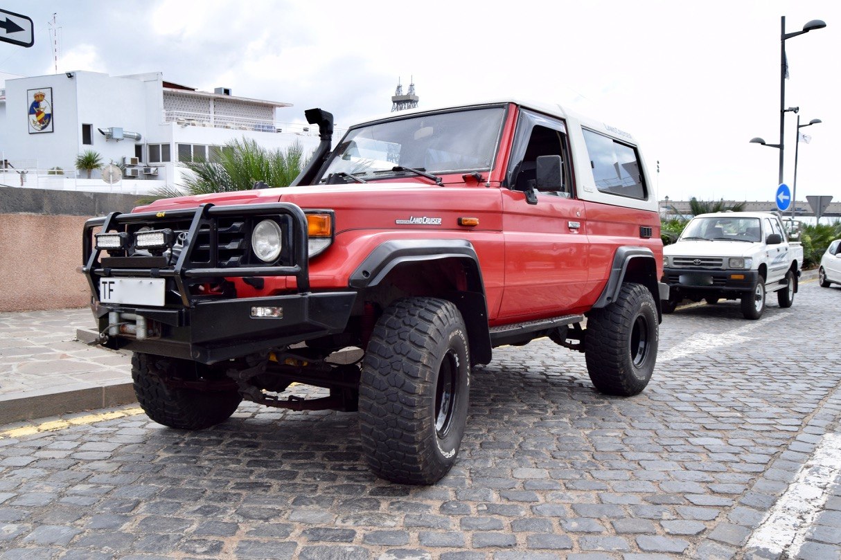 Toyota Land Cruiser HZJ73 on the harbour front in the Canary Islands